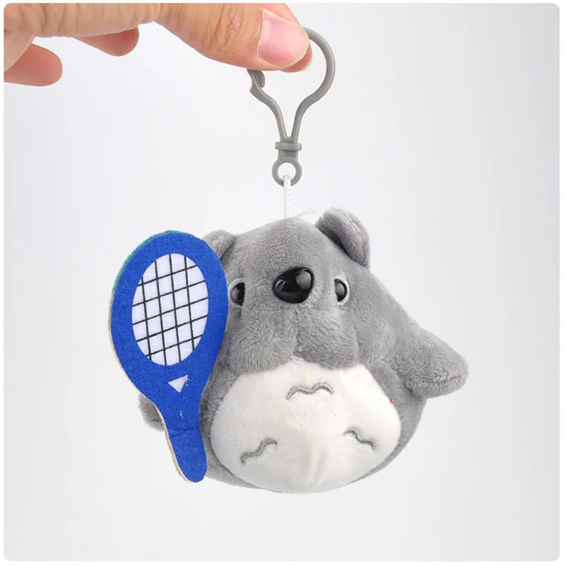 2017 Movie My Neighbour Totoro Plush Pendants Toys Small Cute Anime Cartoon Leaves Scarf Totoro Cat Key Bag Pendants Doll 12pcs 10cm (7)