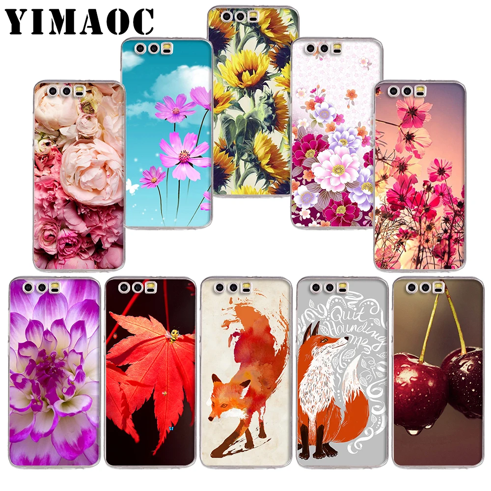 

YIMAOC 126z Cute foxs animal Roses Soft TPU Case for Huawei Honor 10 9 lite 7A Pro 7C 7X 8X Nove 3 3i