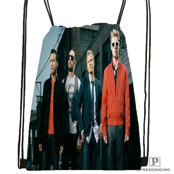 Drawstring Backpack Custom Sbackstreet-мальчики-походная сумка на шнурке милый рюкзак для детей(черная спинка) 31x40 см#180612-02-39 - Цвет: Drawstring Backpack
