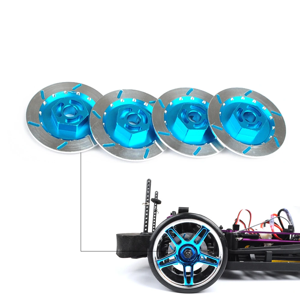 4 шт. Алюминий Сплав Тормозной диск колеса коробка металла 12 мм Шестигранная гайка для RC 1/10 моделей автомобилей обновления Запчасти безколлекторная электрическая модель 94123/122/103 D4 CS