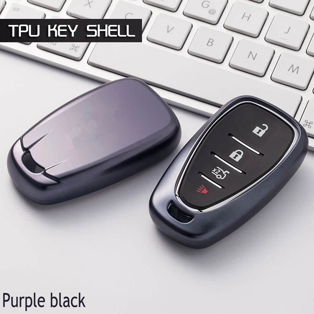 

Key Case cover TPU Soft Smart keyfob shell set Holder For Chevy Camaro Chevrolet New Cruze Trax Malibu XL Spark Verano 2016-17