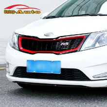 Replacement Sport RS style Red+Glossy Black Honeycomb Front Mesh Grille For Kia Rio K2 2011 2012