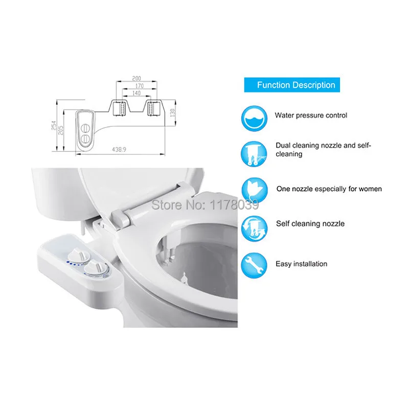 Универсальная умная крышка для унитаза, распылитель для мытья задницы, одиночное холодное двойное сопло, женское биде для ягодиц/задницы, J17592