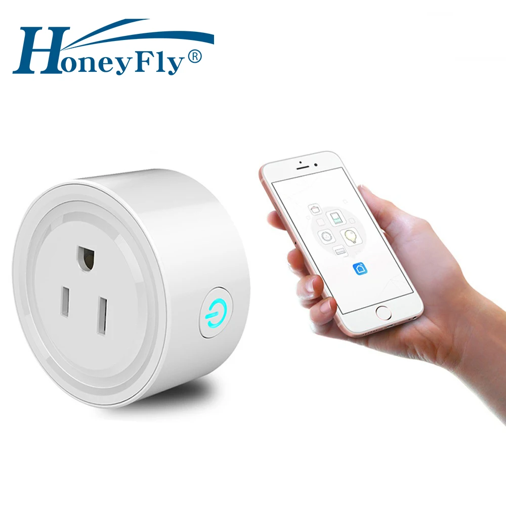 

HoneyFly WIFI Smart Socket 100-240V APP Remote Control Timing Wireless Plug Works with Alexa&Google Home for iPhone Android Home