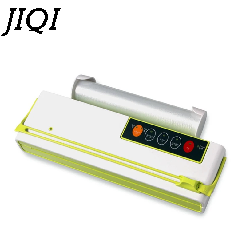 JIQI вакуумный упаковщик для пищевых продуктов, упаковочная машина для Сухой Влажной пищи, автоматическая электрическая упаковочная машина для пластиковой пленки 110 В 220 В - Цвет: Green