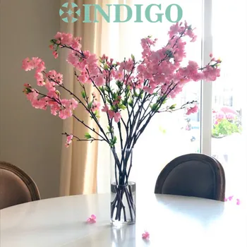 

9pcs -Pink Cherry Blossom Peach Flower Artificial Wedding Christmas Party Event Chinese New Year Decoration