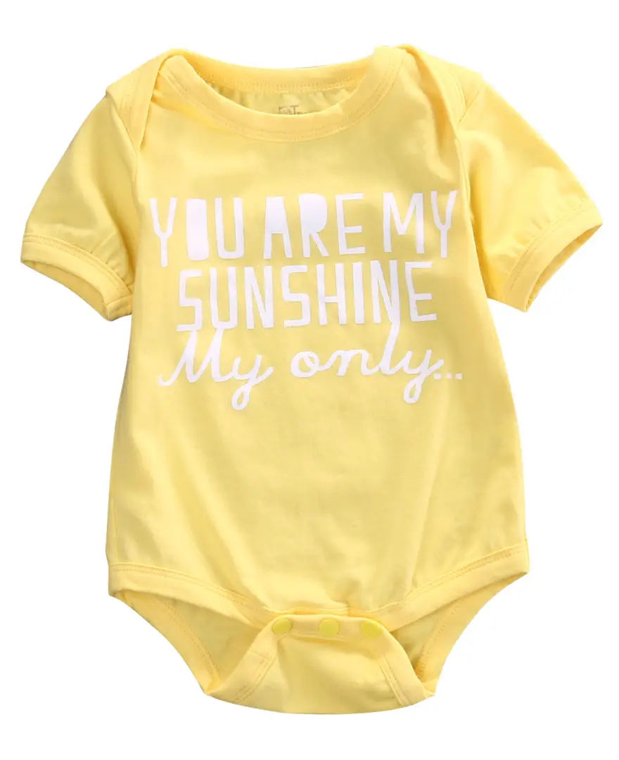 Baby Infant Summer Clothes Cotton Yellow Rompers Jumpsuit Infant Baby