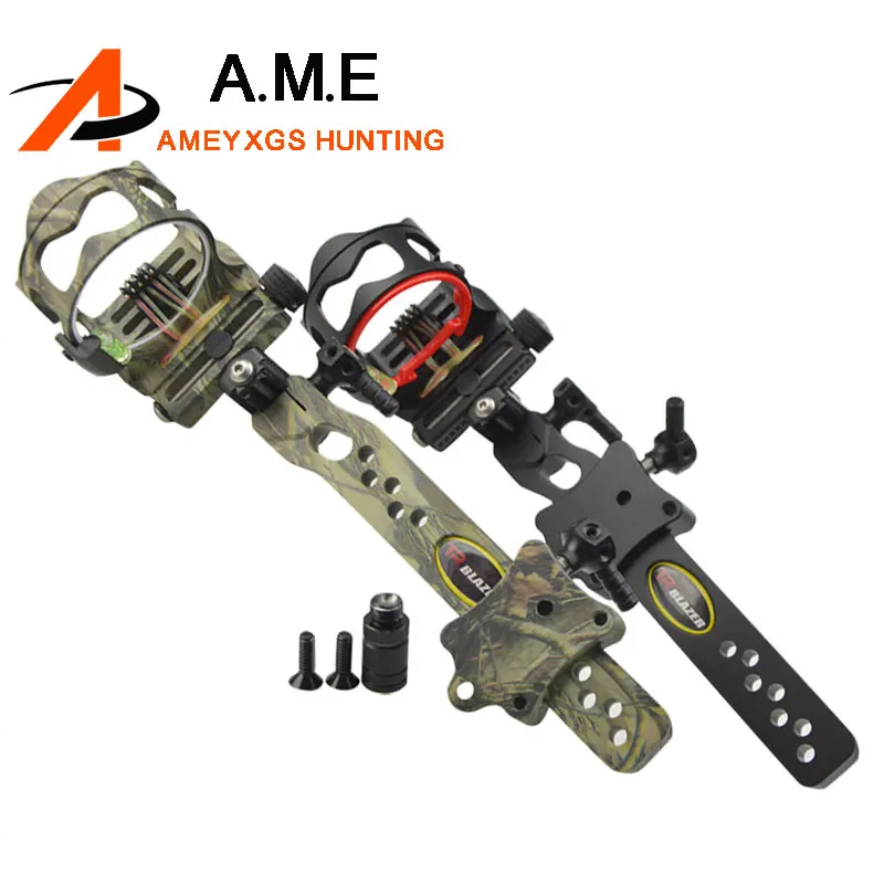 5 pins Archery Compound Bow Sights Laser LED Light Illuminated By Optical Fiber Micro Optic
