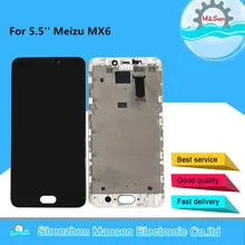 Протестированный M& Sen для 5,5 ''Meizu MX6 ЖК-экран с рамкой+ сенсорная панель дигитайзер для Meizu MX6 рамка дисплея