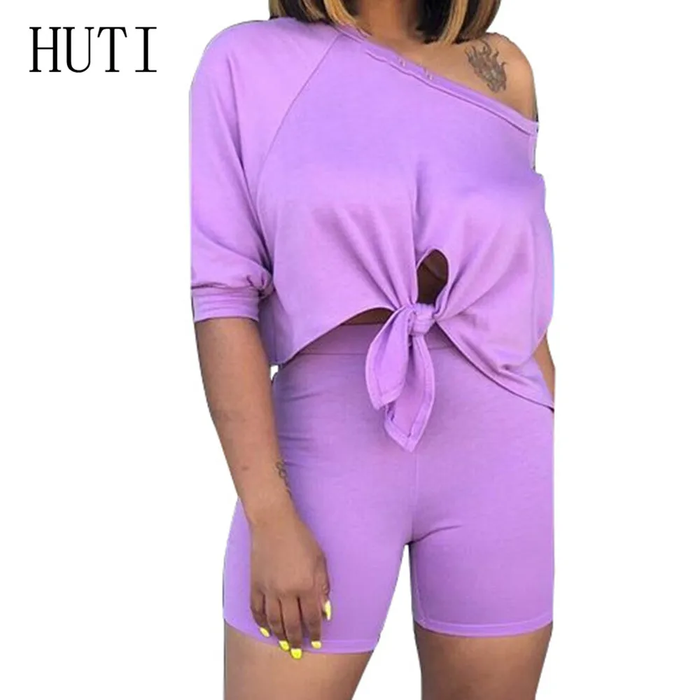 TIYE Two Pieces Sets Off Shoulder Short Sleeve Crop Top and Slim Pants Summer Hollow Out Casual Go Out Playsuits Plus Size XXL TIYE Two Pieces Sets Off Shoulder Short Sleeve Crop Top and Slim Pants Summer Hollow Out Casual Go Out Playsuits Plus Size XXL