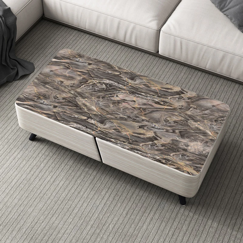 Nordic ins imitation marble thickened tablecloth pvc waterproof oil-proof Anti-scalding No-clean Dali pattern coffee table mat | Дом и сад
