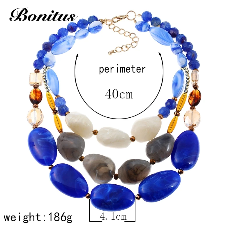 [Bonitus Jewelry] Новое поступление, модное многослойное ожерелье-чокер из полированного пластика для женщин HOT06N3151