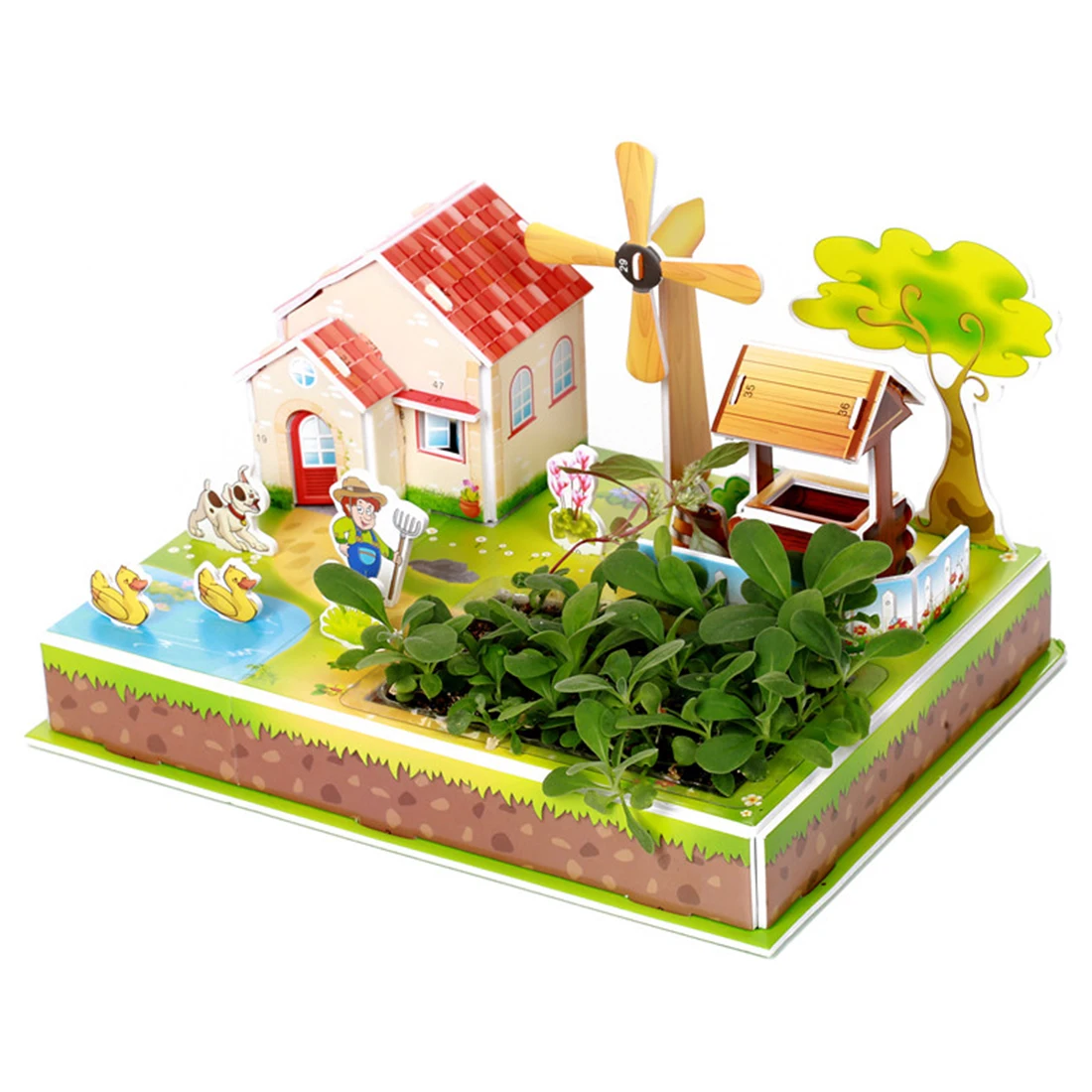 

New Creative Planting Puzzle Series Windmill Farm 3D Cartoon Puzzle Educational Toy for Kid Learning Biology Set