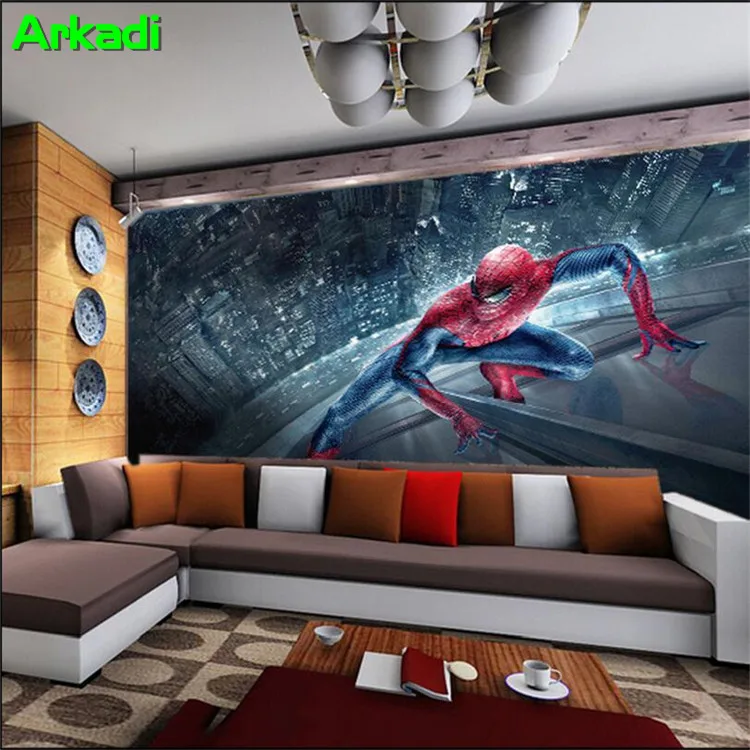 Spiderman Kid Bedroom Wallpaper Custom Size Photo Wall Mural 3D Mural Living Room Sofa Home Decoration Custom Spiderman Kid Bedroom Wallpaper Custom Size Photo Wall Mural 3D Mural Living Room Sofa Home Decoration Custom