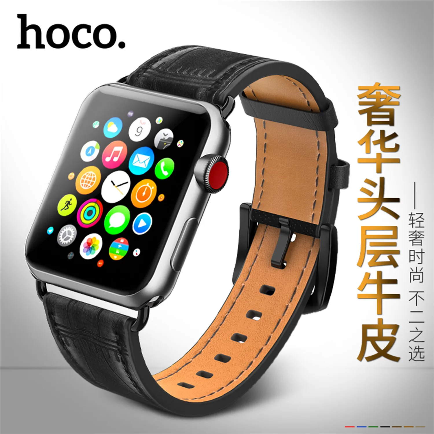 HOCO часы ремешок для Apple Watch ремешок серии 5 4 3 2 1 бамбуковый Узор Натуральная кожа браслет для iWatch 44 мм 42 мм 40 мм 38 мм