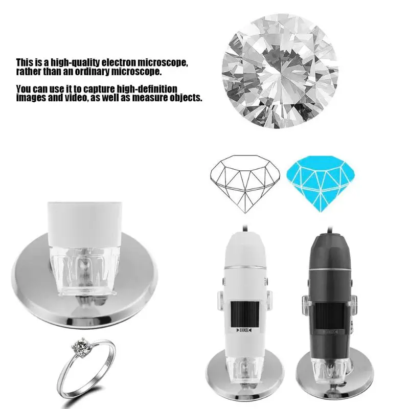 Digital Electronic Microscope 1000X 8 LED 200W High Resolution Zoom Handheld USB Endoscope Camera Microscopio Magnifier