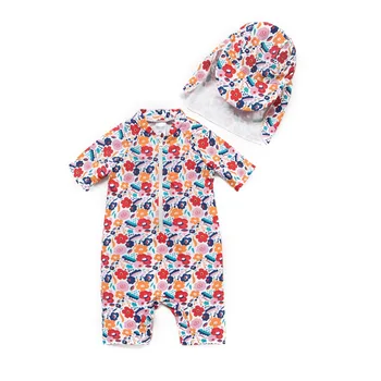 

Baby Girls' Swimwear UPF 50+ Sun Protection Long Sleeves One Piece Sunsuit