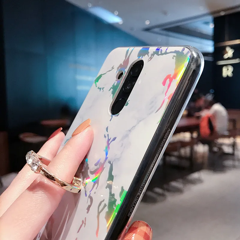 Чехол для Huawei p20 lite pro роскошный чехол подставка с мраморным кольцом nova 3i 2s 3e honor 10 7a