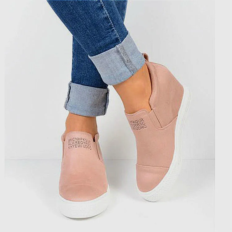 

Fashion Plus Size Women Wedges Platform Sneakers Autumn Winter Female Suede Vulcanized Shoes Ladies Footwear