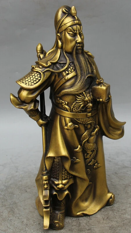 Ymying ZSR коллекционный Бронзовый S2094 12 &quotкитайская медная подставка Guan Gong Yu Warrior God