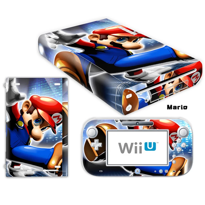 Mario Design Vinyl Skin Sticker For Wii U Console Cover with 2 Remotes Controller Skins For Nintend Decal Game Accessories Mario Design Vinyl Skin Sticker For Wii U Console Cover with 2 Remotes Controller Skins For Nintend Decal Game Accessories