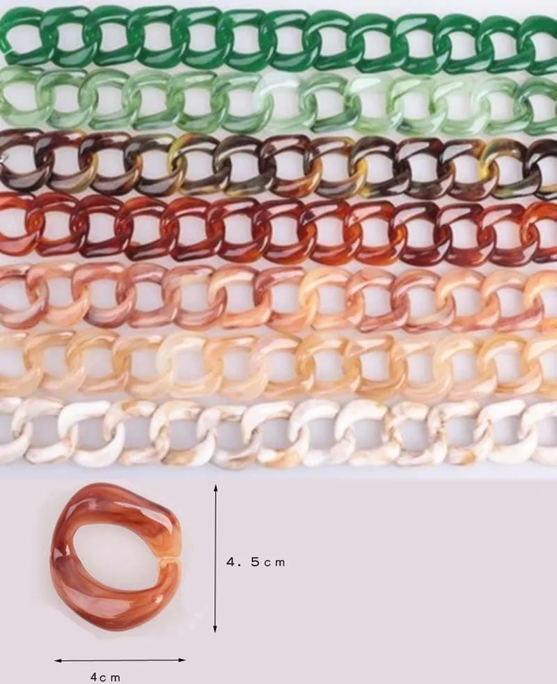 

Top-rated 60cm Big Size Acrylic Necklace Strand Parts Linked Bag Chains Women Jewelry DIY Accessories Glasses Chains Components