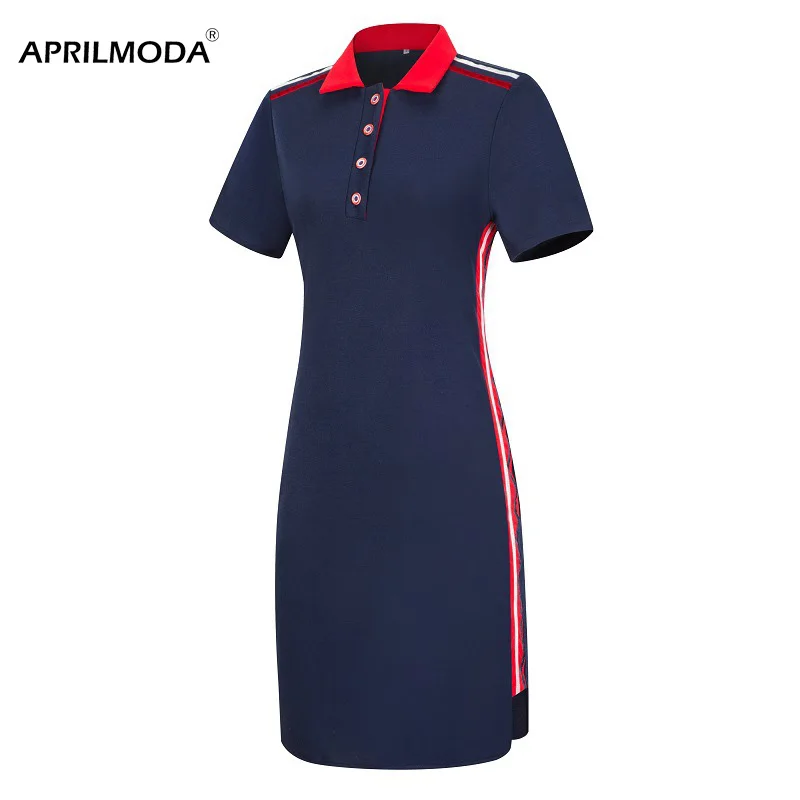 

2019 Fashion Brand Women Polo Dress T Shirt Short Sleeve Summer Elegant Dresses Patchwork Female Casual Oversized 6XL Vestidos