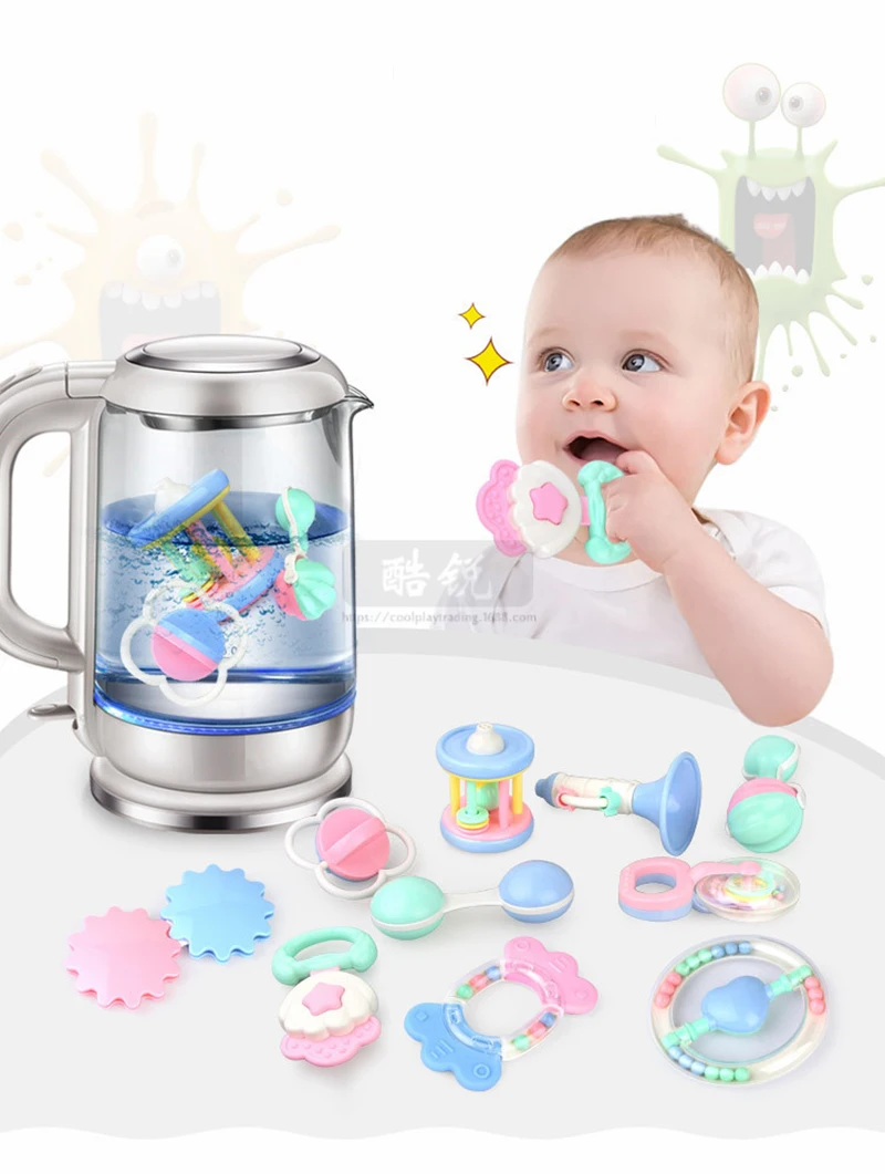 Anos de Idade do Bebê Homens e Mulheres Mão do Bebê Educação Pode Ser Fervida Guta Chocalho Brinquedos Molares Bebê Agarrar Conforto 10 Pcs 0-3 5 Brinquedos e hobbies