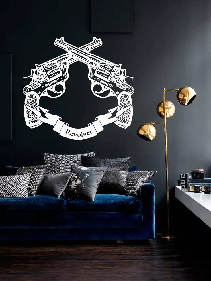 YOYOYU Art Home Decor Gun Revolver Weapon Shot Gun Bullets Shooting