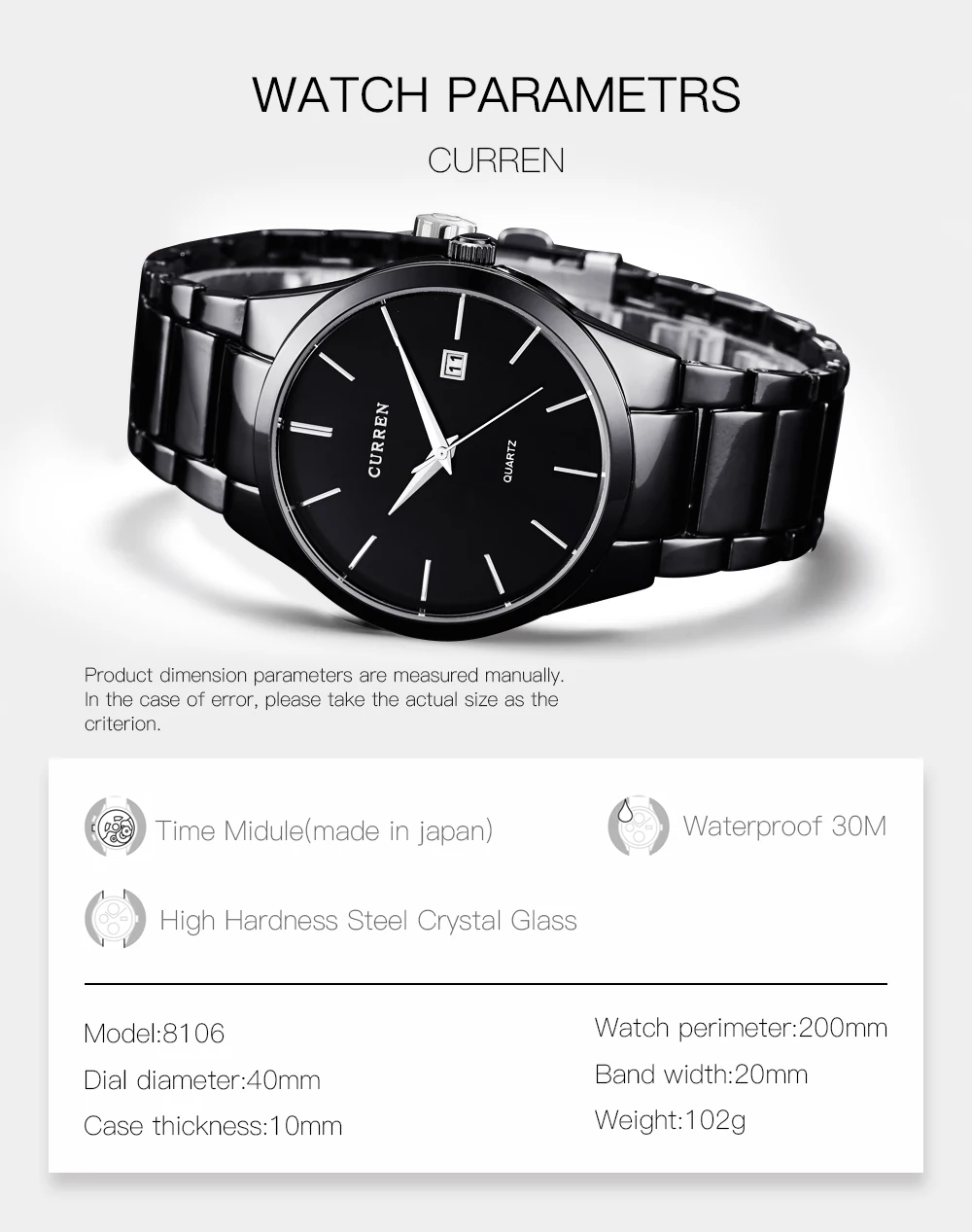 Curren 8106 Stainless Steel Watch 6