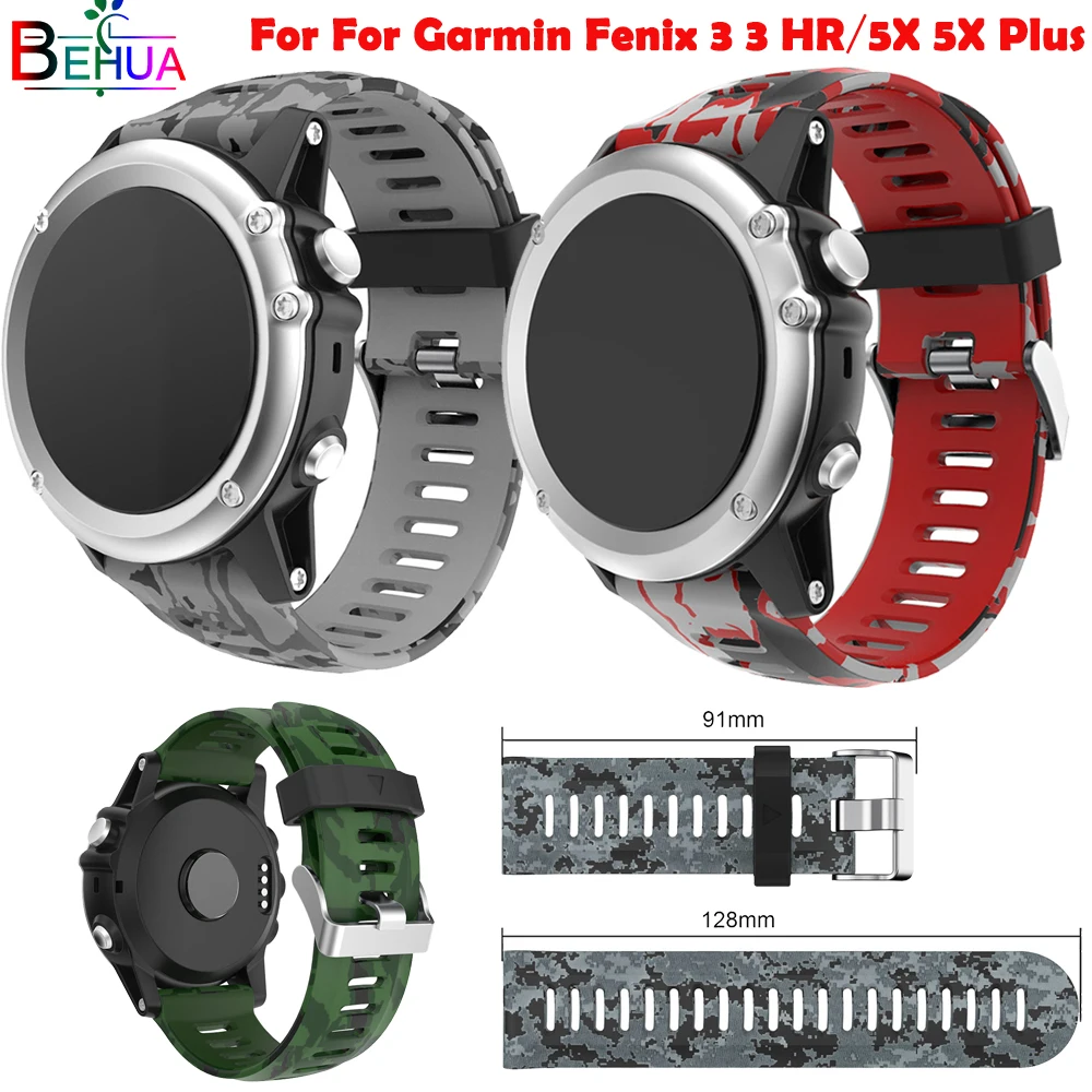 26mm Silicone Sport Watchband For Garmin Fenix 7x 6x 3 HR Wristband 5X plus Replacement Printed pattern | Наручные часы
