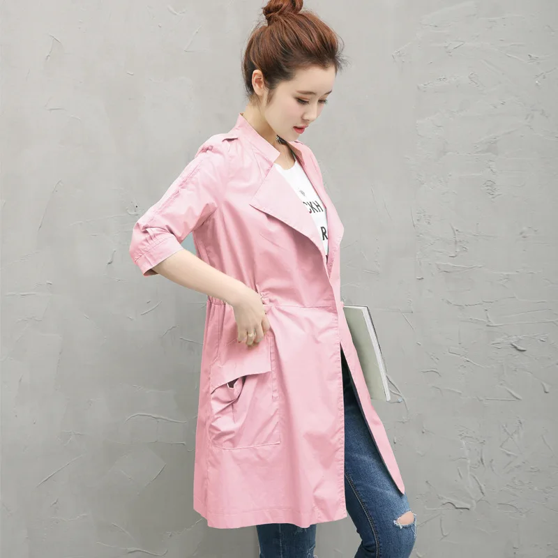 Новая весенне-осенняя Женская куртка, хлопковый тонкий Тренч для беременных, пальто, куртка для беременной одежды для беременных, 16837 - Цвет: jacket pink