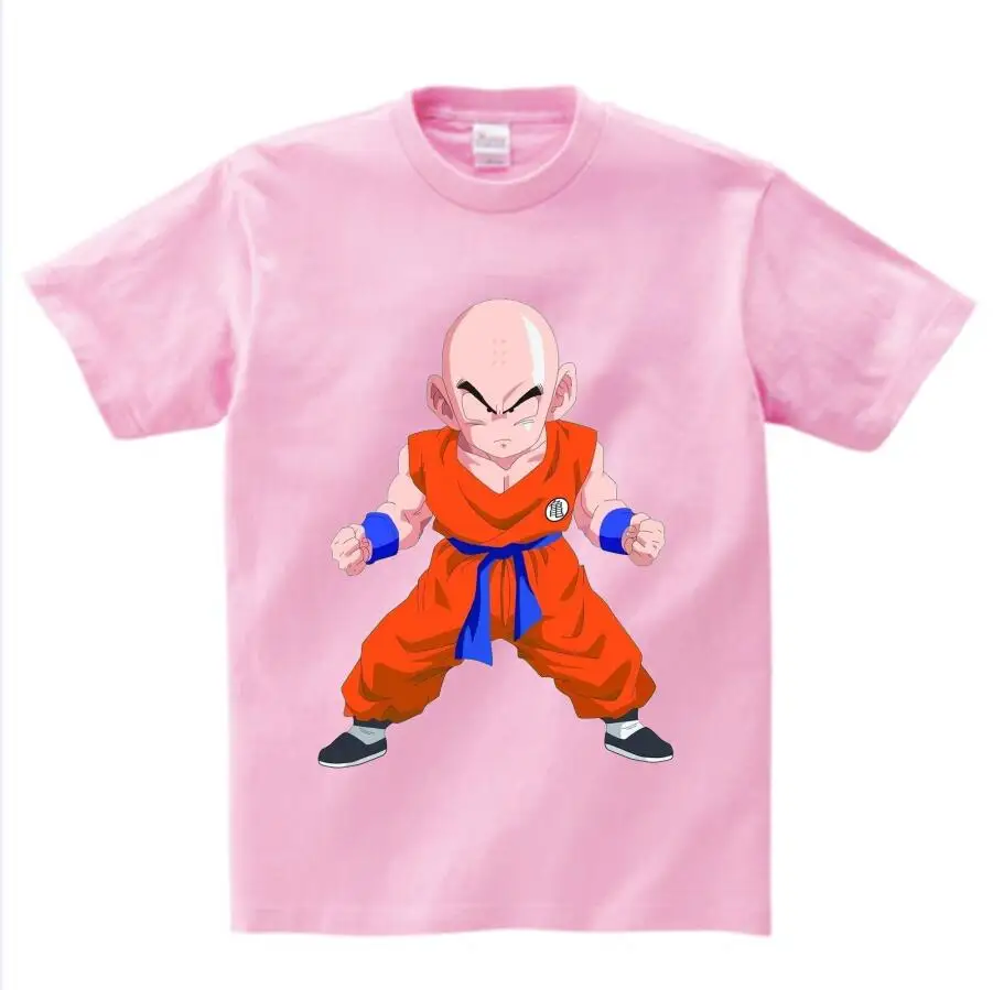 pink childreT-shirt Xiao Lin/Коллекция года, летняя футболка с принтом Dragon Ball Goku из модала Детские футболки с аниме рисунком, одежда для маленьких девочек, NN - Цвет: pink childreT-shirt