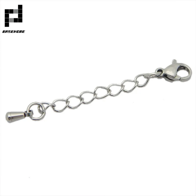 

BASEHOME 10pcs/lot Stainless Steel Chain Connector Hook Clasp Extender Chain Link Fit DIY Necklace Bracelet