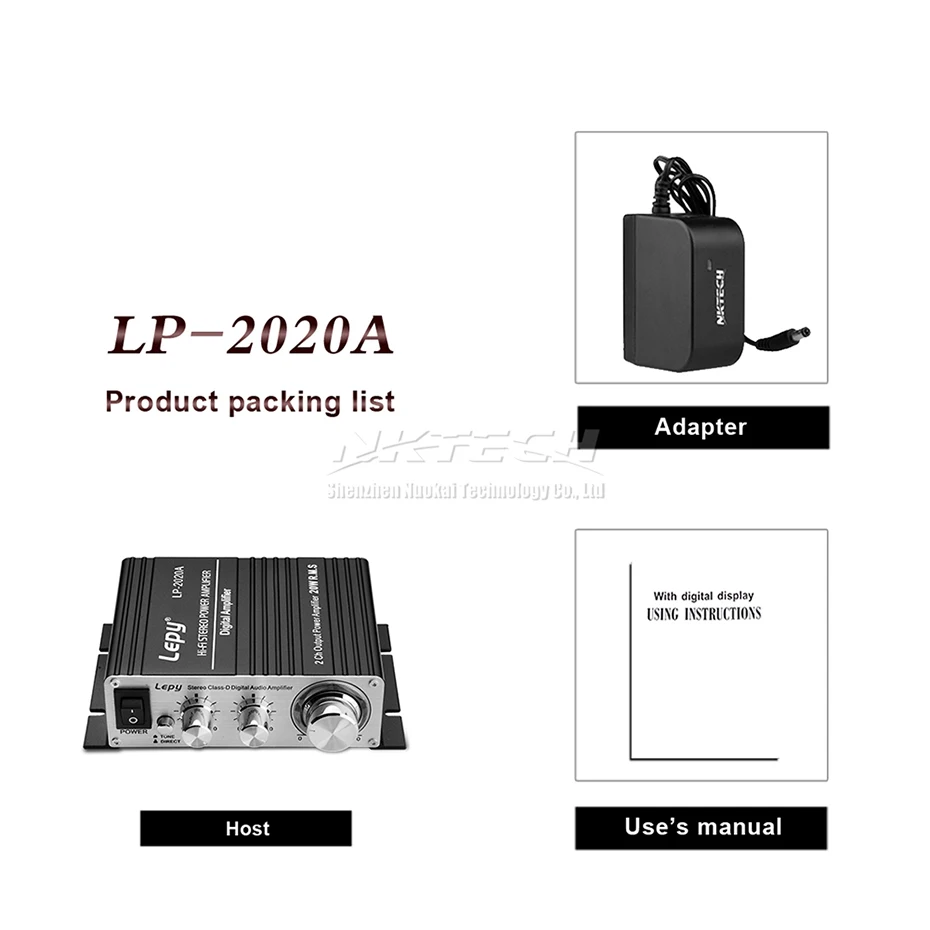 LP-2020A lepia amplificador digital para carro, tocador