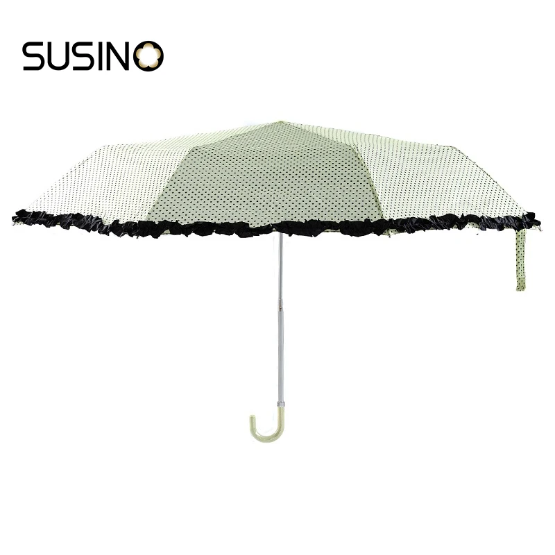 

Susino 30MPH Windproof Umbrellas Non-automatic Open Sturty Metal Pongee Compact Durability Three-folding Umbrella 3948
