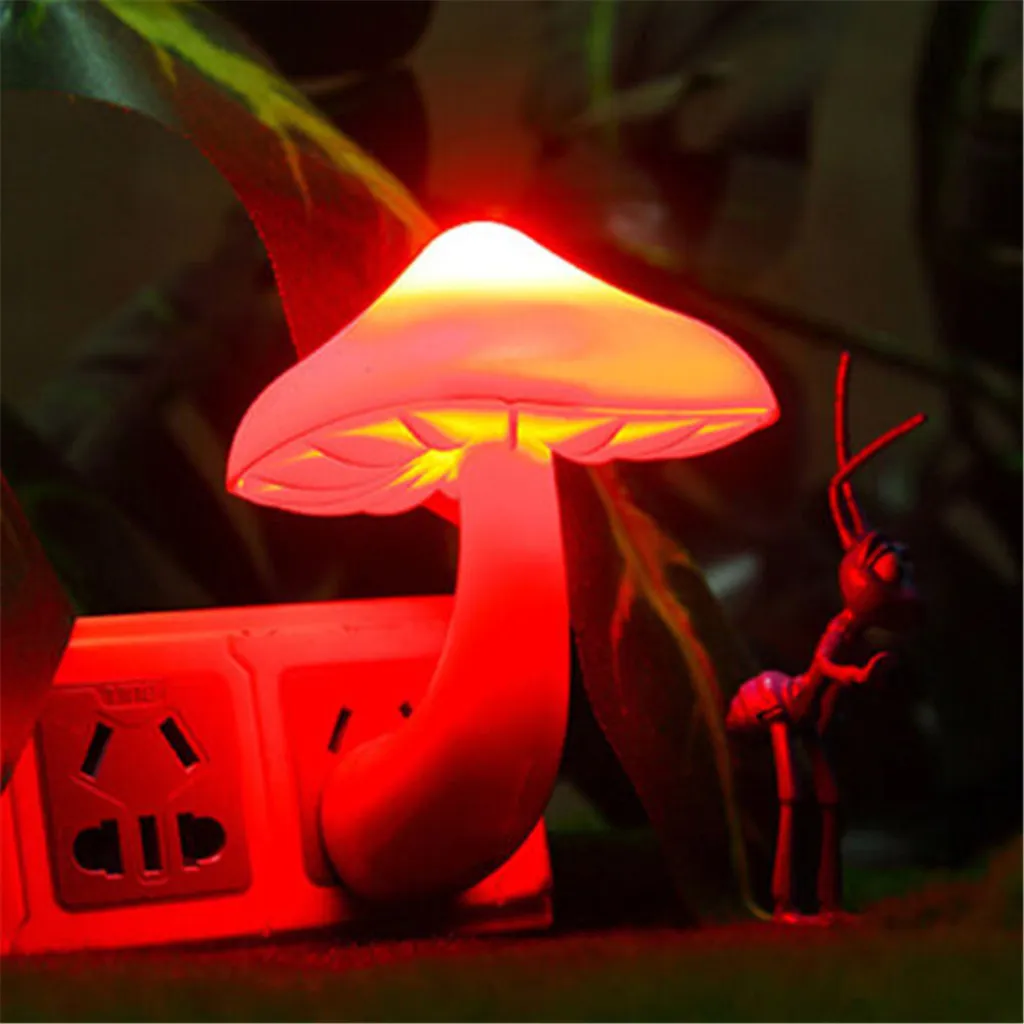 Colorful Energy Saving Mushroom LED Night Light Sensor Control Lamp Bedside Wall#20 71 - Испускаемый цвет: Red