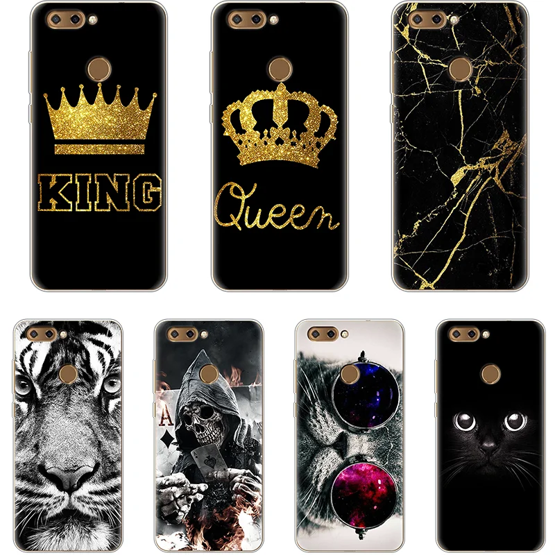 

King Queen silicon Soft TPU Cover For ZTE Blade Nubia M2 A6 A610 V8 Mini V9 Z10 Z17 M2 Lite Animals Coque Fundas For ZTE V8 Case