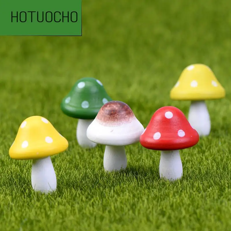 

8 Pcs Moss Micro Landscape Decoration Ornaments Wooden Big Mushrooms Mini Sized Mushrooms Meat Plant Ornaments Garden