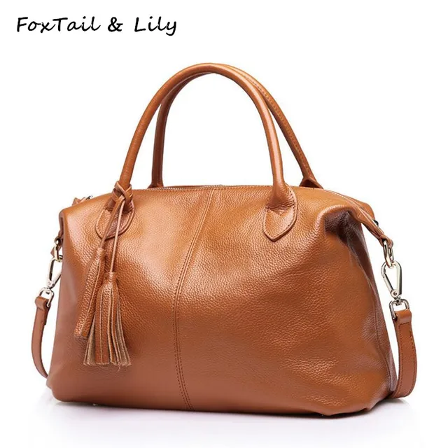 Foxtail Lily Las Fashion Tassel Bag Soft Genuine Leather Foxtail Lily Las Fashion Tassel Bag Soft Genuine Leather Handbags For Women Real Crossbody