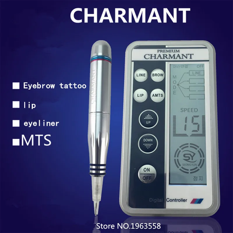 

Free Shipping New Professional Digital Permanent Makeup Machine Tattoo Eyebrow Lips Machine Kit With LCD Power Supply