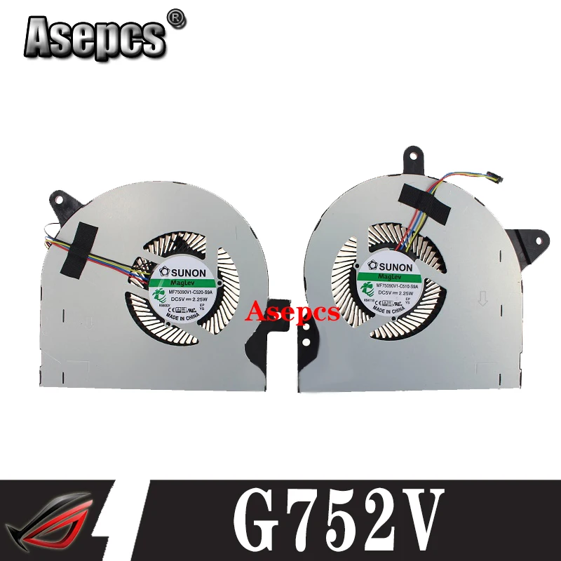 Новый процессор + GPU охлаждающий вентилятор для For Asus ROG G752 G752V G752VY G752VT G752VL кулер