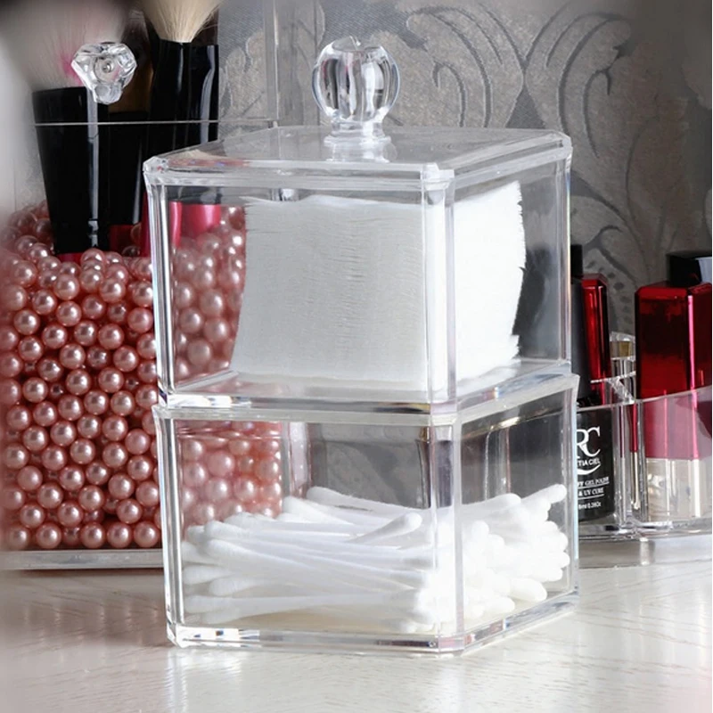 Hot Selling Clear Acrylic Storage Container Jewelry Women's Powder Box