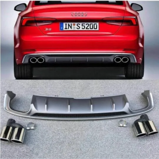 JIOYNG ABS Car Rear Bumper Lip, Auto Car Rear Diffuser ,Car Outlet Exhaust Pipe Tips Muffler For Audi A5 S5 2017 2018 2019 JIOYNG ABS Car Rear Bumper Lip, Auto Car Rear Diffuser ,Car Outlet Exhaust Pipe Tips Muffler For Audi A5 S5 2017 2018 2019