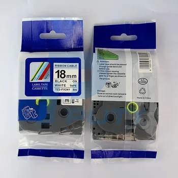 

TZe-FX241 18mm black on white TZ laminated Flexible labeling tape