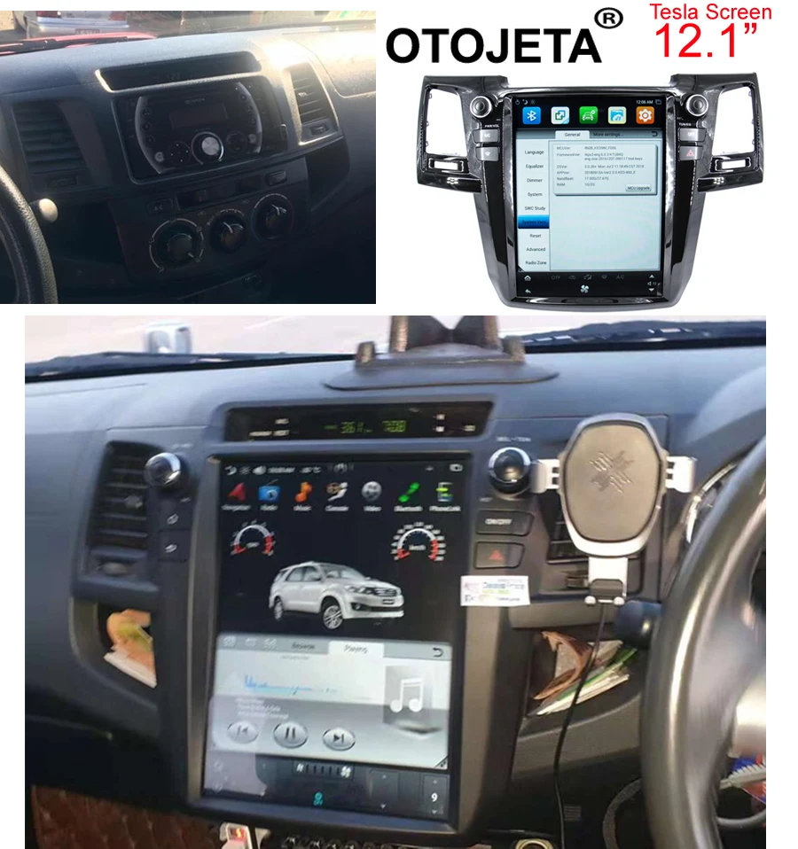 

Otojeta vertical screen tesla head units quad core Android 7.1 Car Multimedia GPS Radio player for Toyota Fortuner/Revo/hilux 15