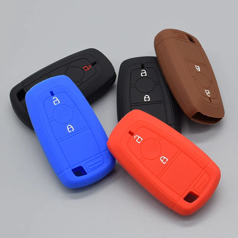 

Silicone rubber car key fob cover case set For Ford 2018 EcoSport Keyless Remote 2 Button key Protector shell accessories