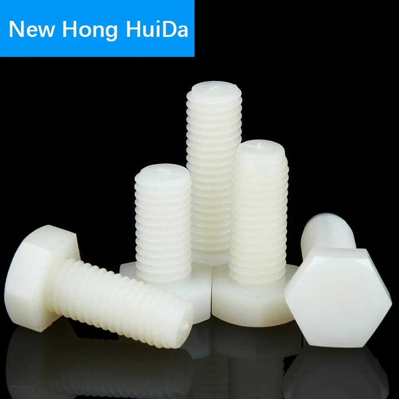 

M3 White Nylon External Hex Screw Metric Full Thread Outer Hexagon Plastic Insulation Machine Bolts