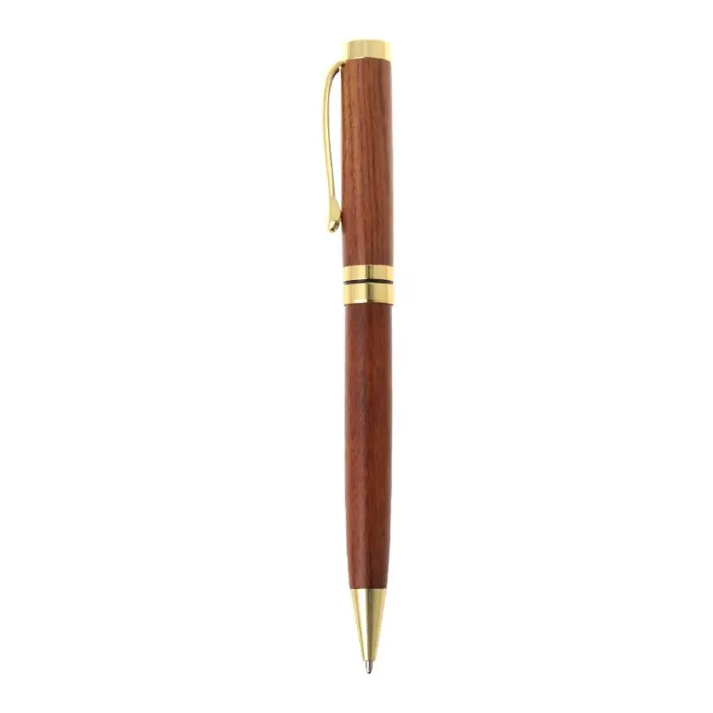 Роскошный ручной работы деревянный твист Бизнес Офис Средний Перо Шариковая ручка стационарный пишущий инструмент - Цвет: GD