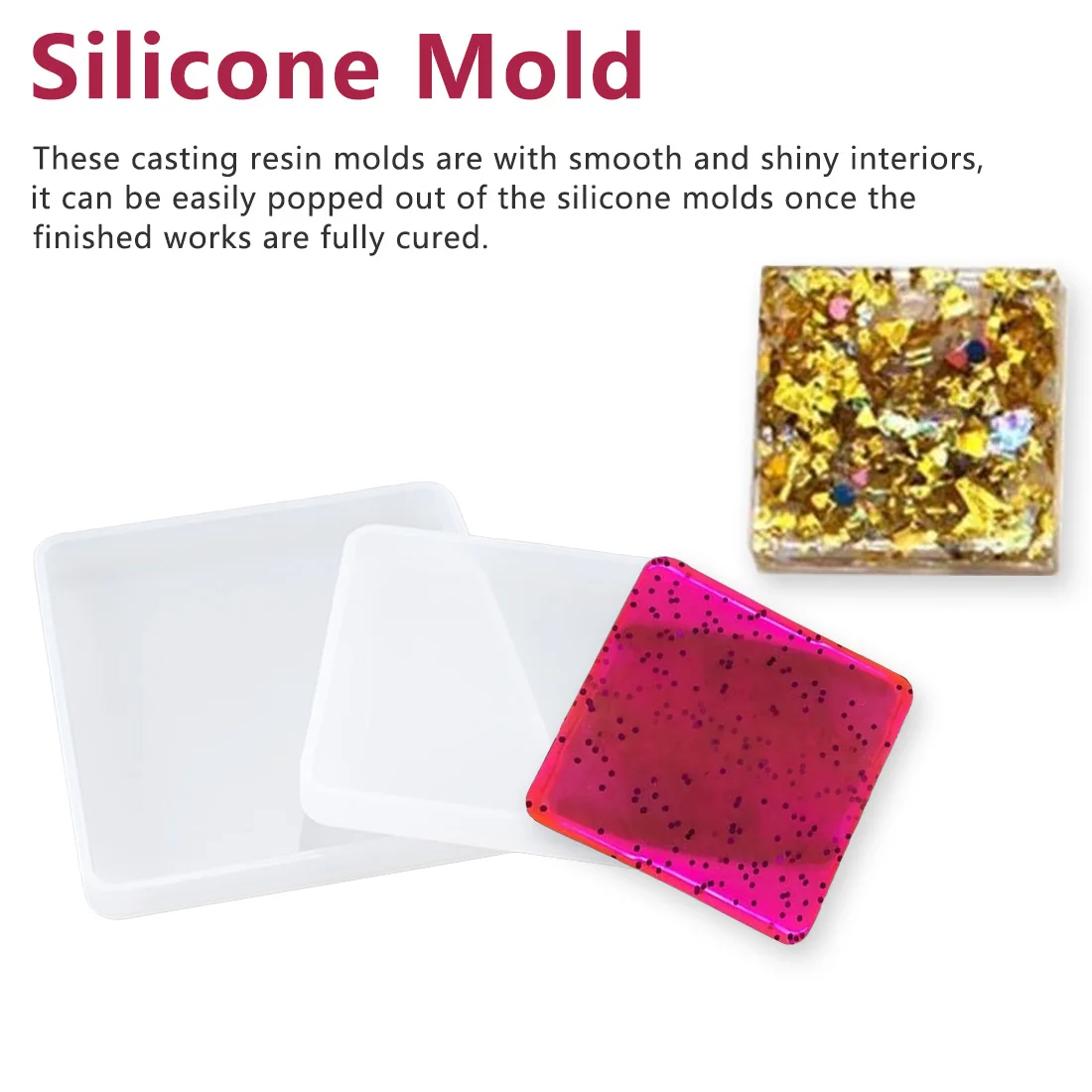 

1PCS Craft DIY Transparent UV Resin Liquid Silicone Mold Rectangle Bookmarks Resin Molds For DIY Pendant Making Jewelry
